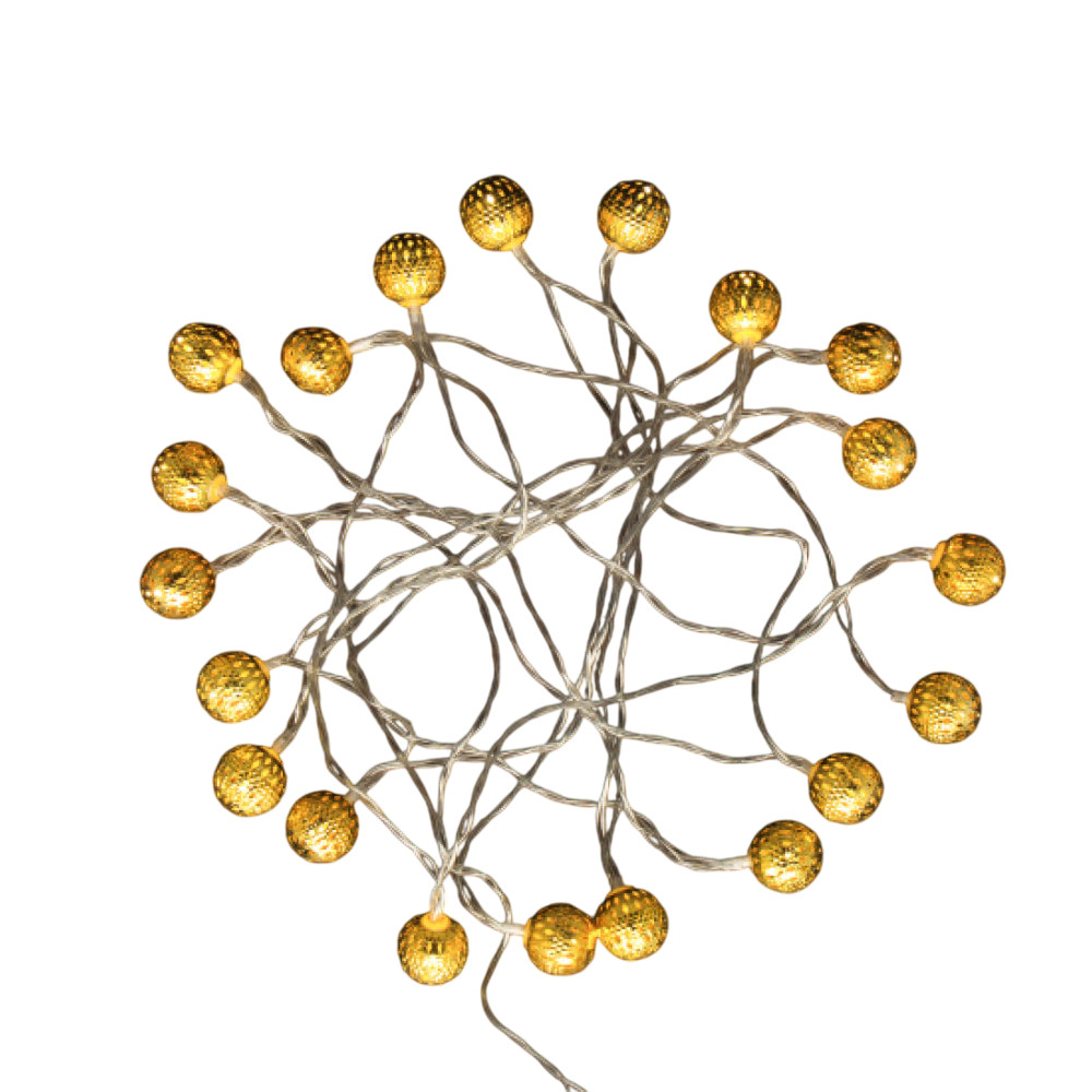 Гирлянда электрическая LED "Нить" с насадками "Ажурный шар", 5 м, тепло-белый