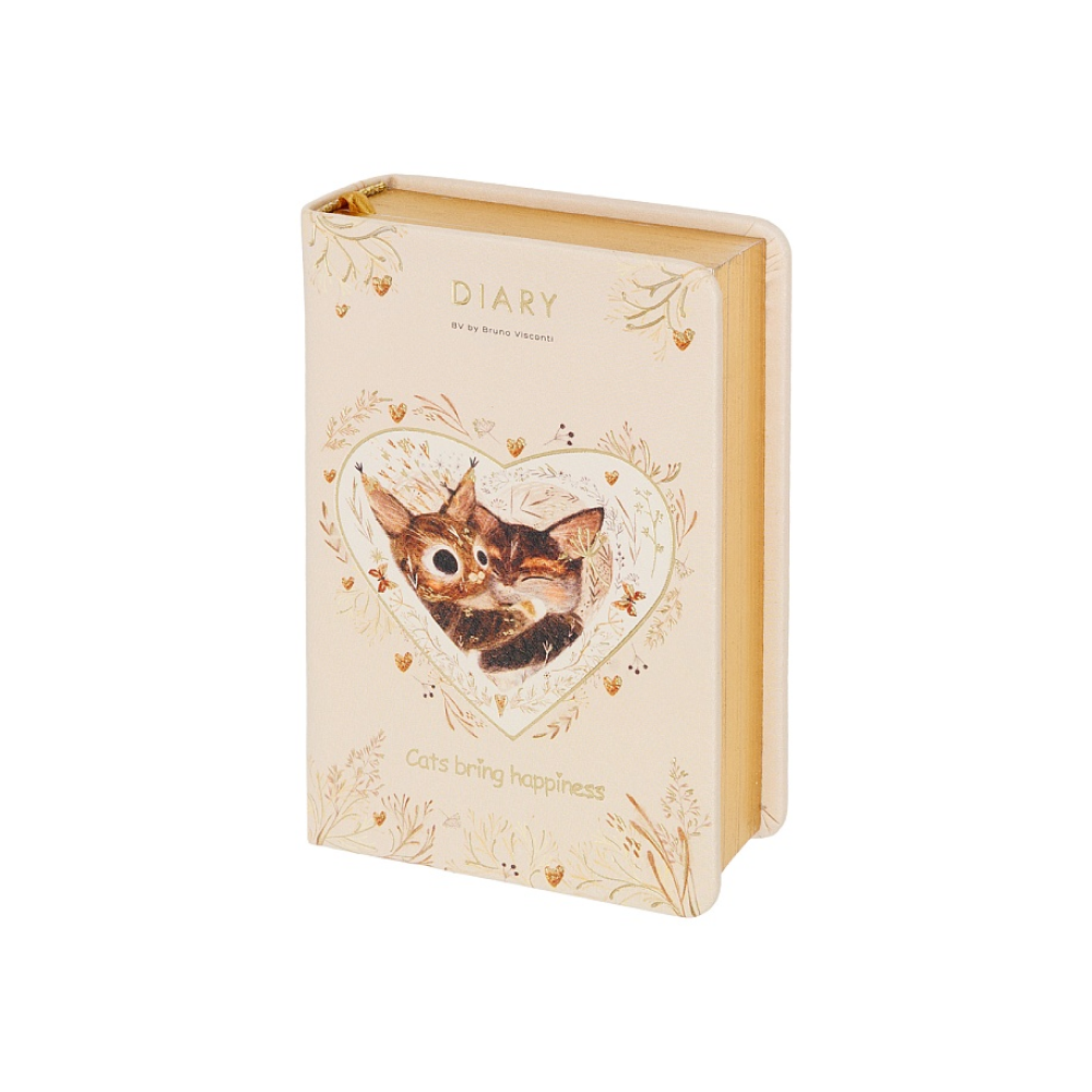 Ежедневник недатированный "Love me", А7, 416 страниц, бежевый, золотой