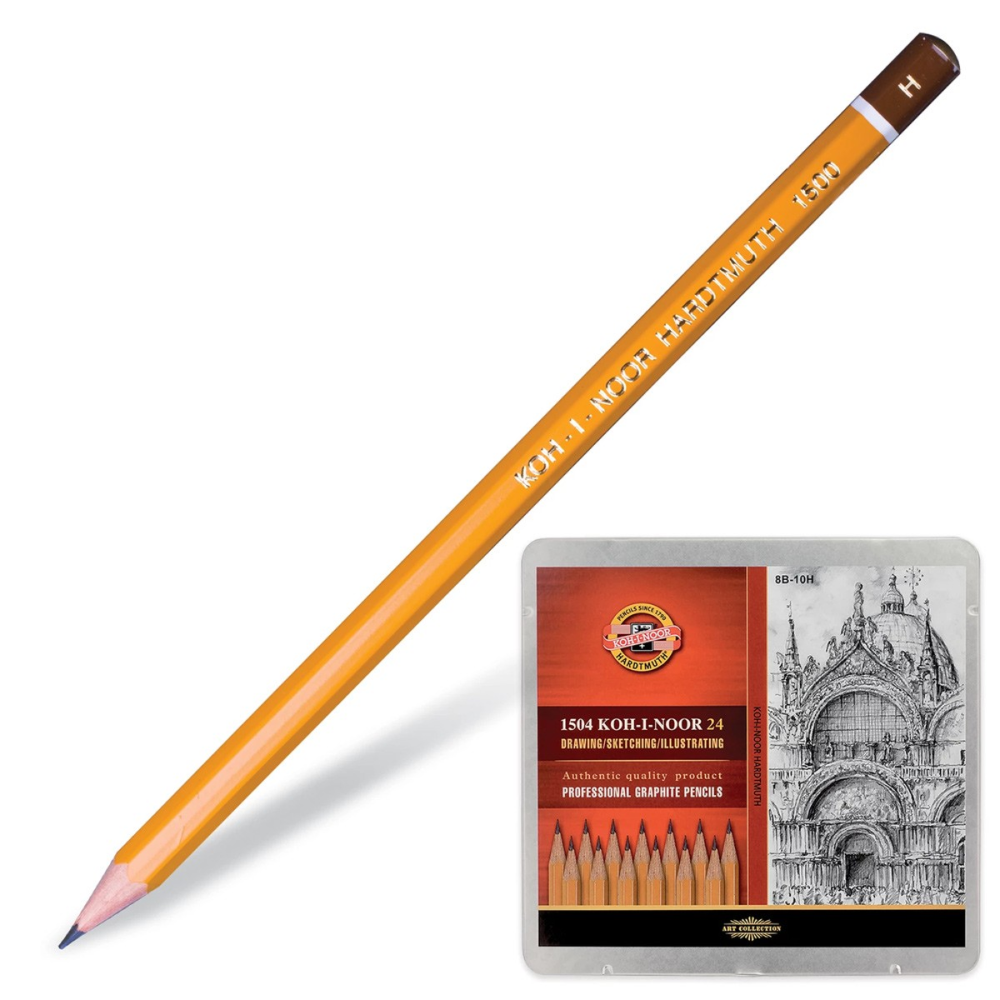 Карандаш чернографитный "Koh-I-Noor 1500", 24 шт.
