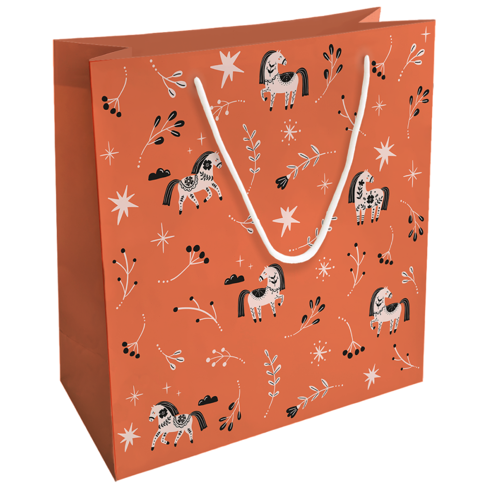 Пакет бумажный подарочный "Lucky", 32х32х12 см, красный