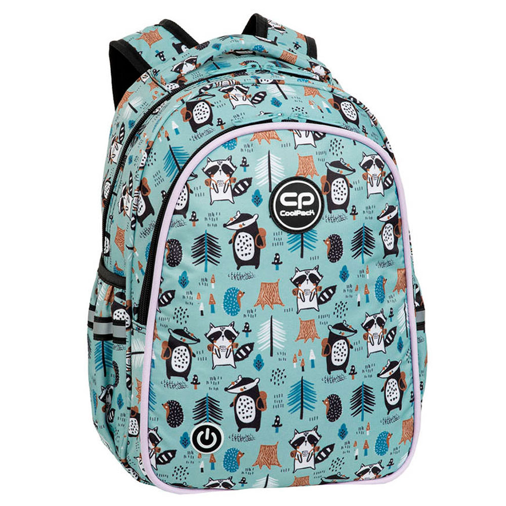 Рюкзак школьный CoolPack "Jimmy Led", мятный, черный