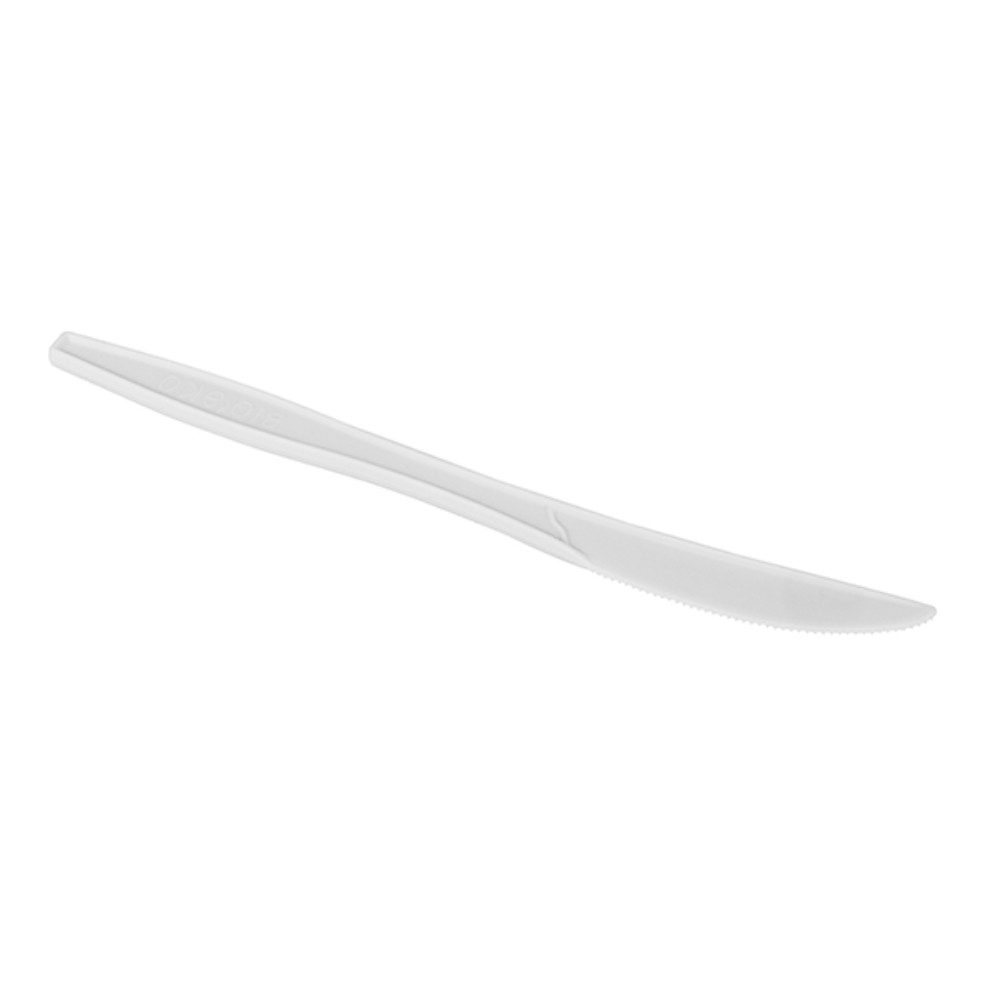 Нож из кукурузного крахмала одноразовый, 160мм, 50шт/упак, белый