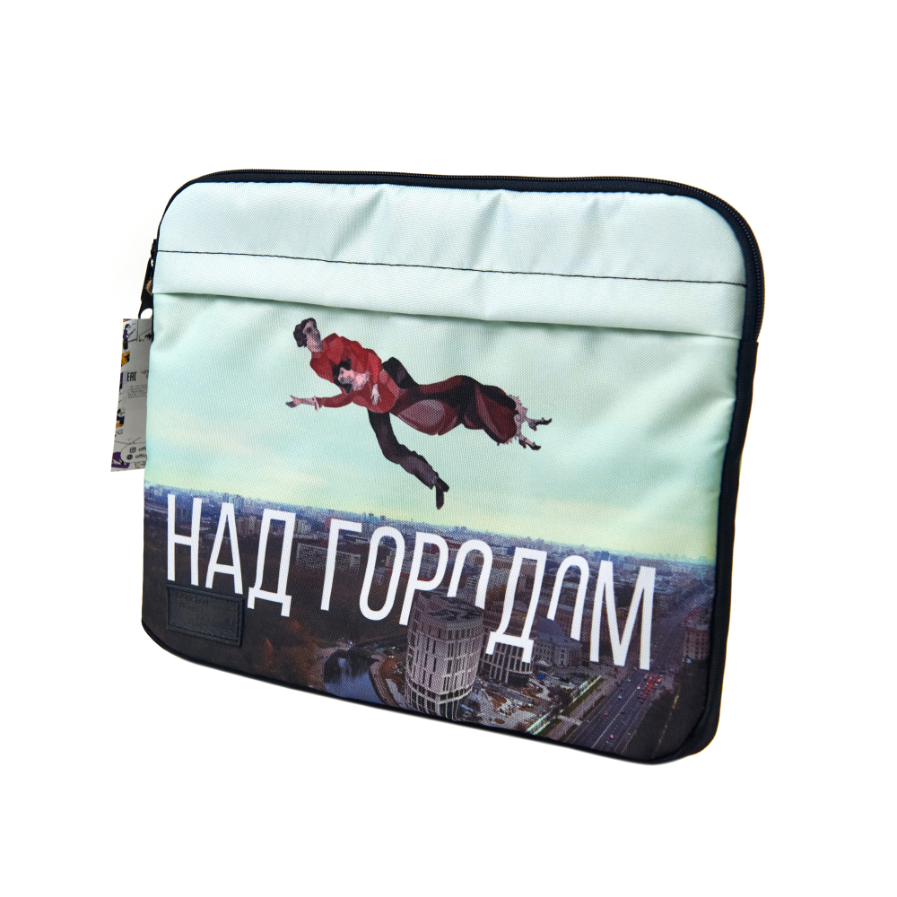 Чехол для ноутбука 14" "Над Городом", Марк Шагал, текстиль, разноцветный - 3