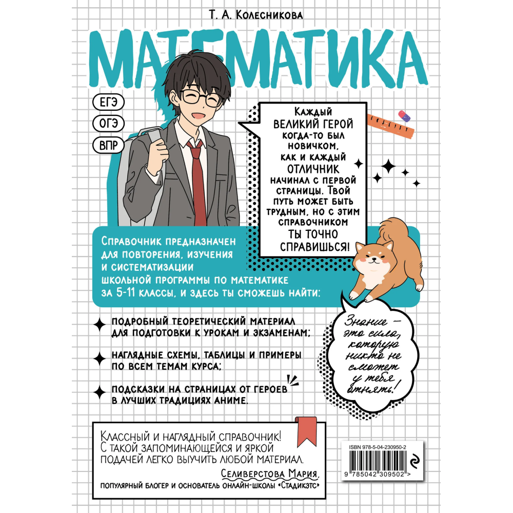 Книга "Математика. Прокачай свой уровень на максимум (аниме)", Татьяна Колесникова