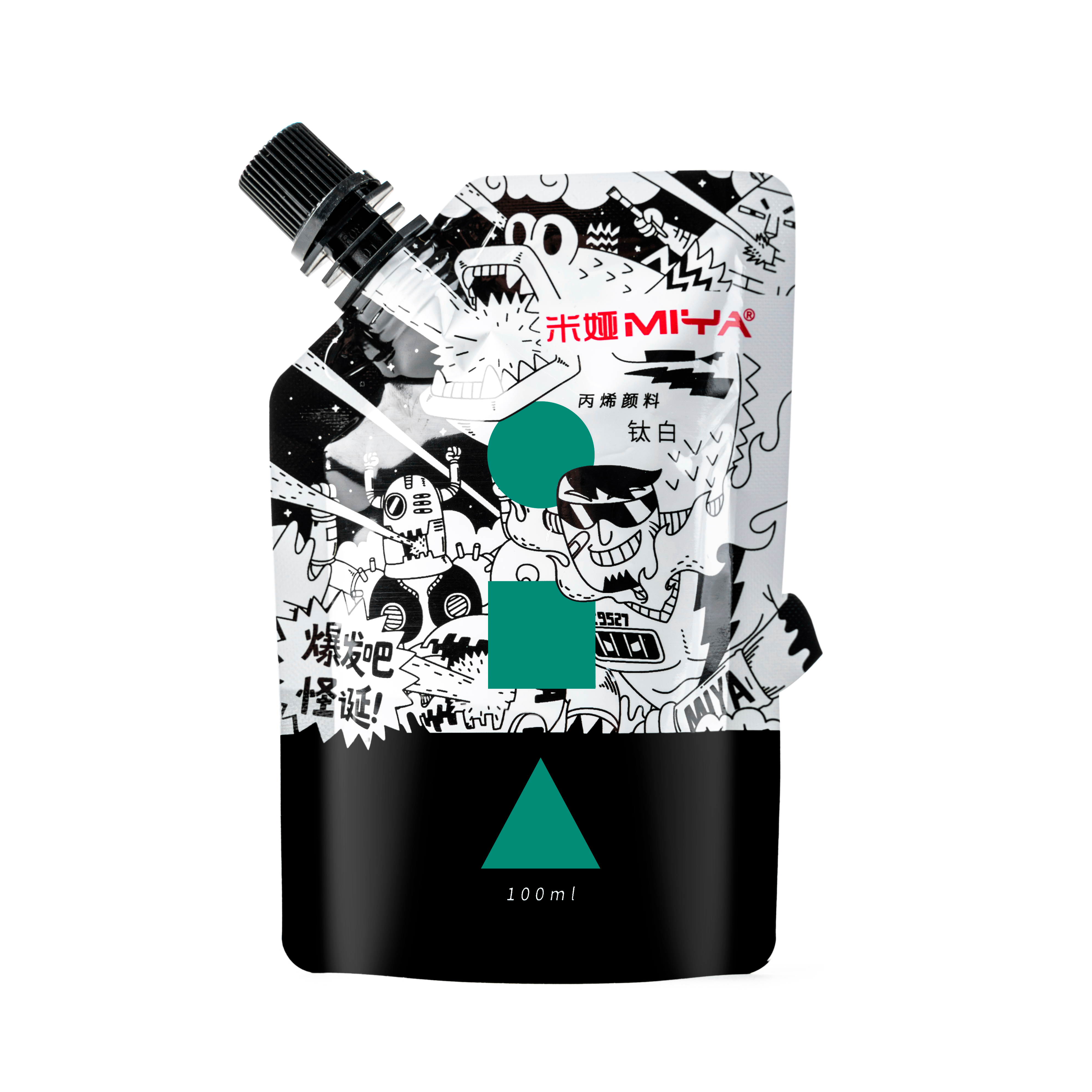 Краски акриловые "Himi Miya", 002 нефритово-зеленый, 100 мл, дой-пак