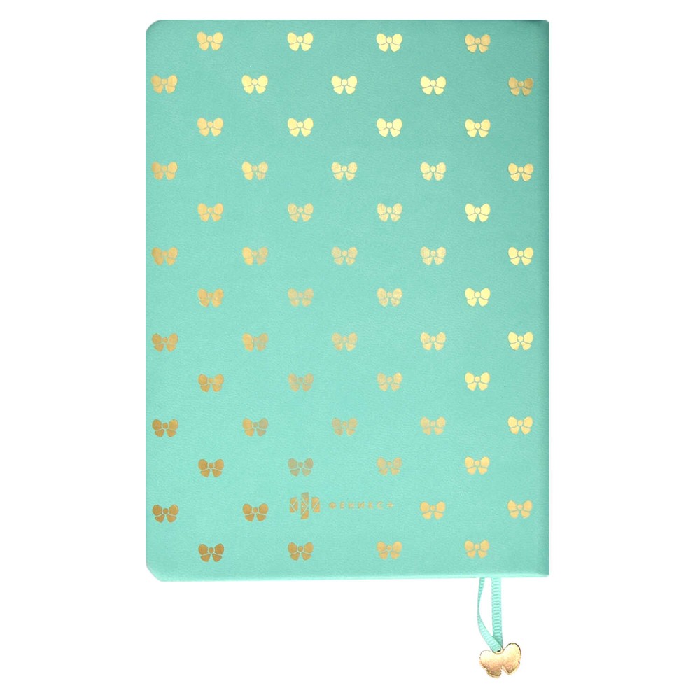 Книга записная "Бантик", А6+, 96 листов, линейка, кожзам., мятный - 6