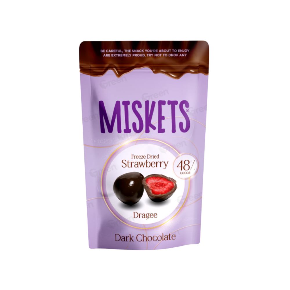 Конфеты "Miskets", 70 гр, клубника  в темном шоколаде