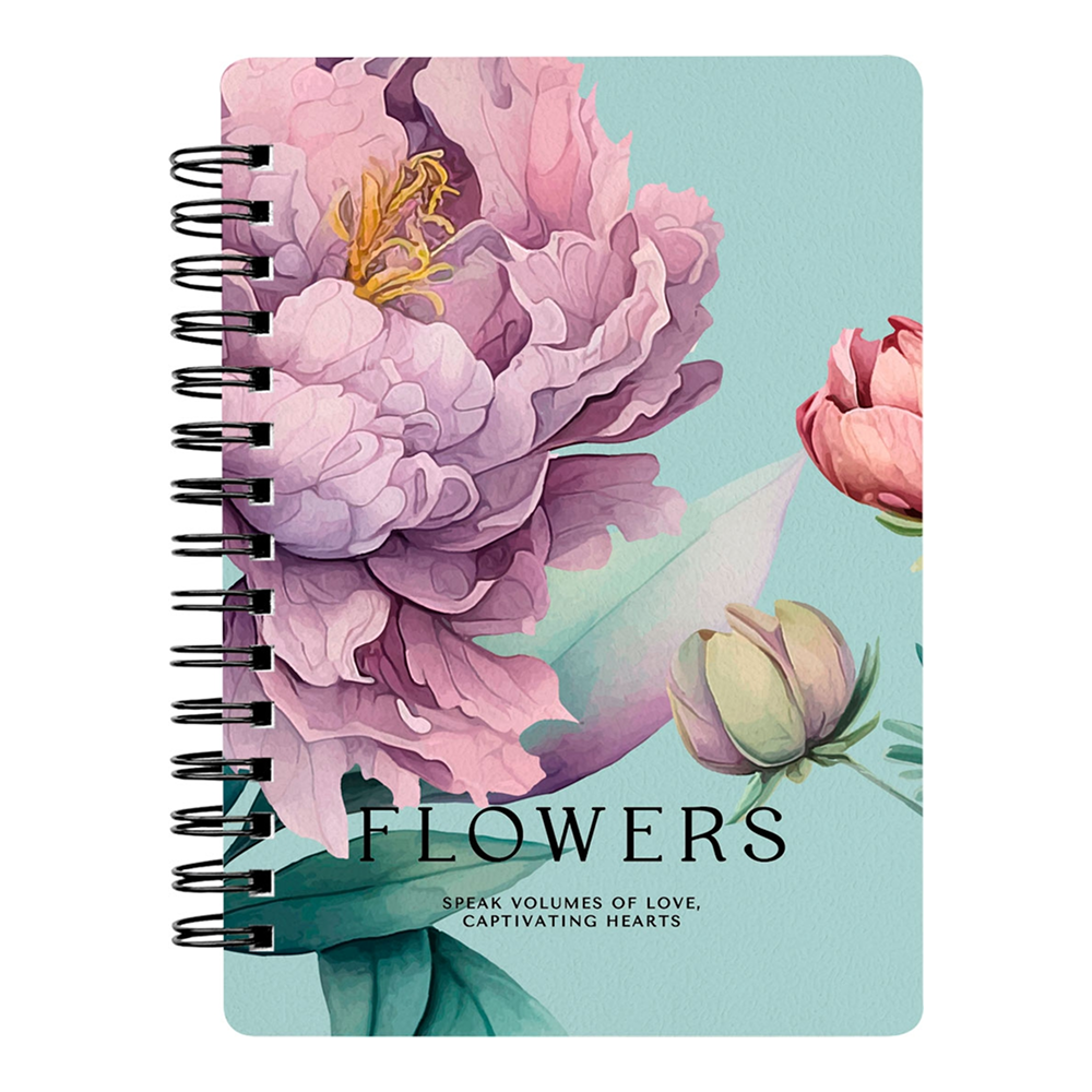 Блокнот "Peony", А6, 102х142 мм, 80 листов, в клетку, фиолетовый