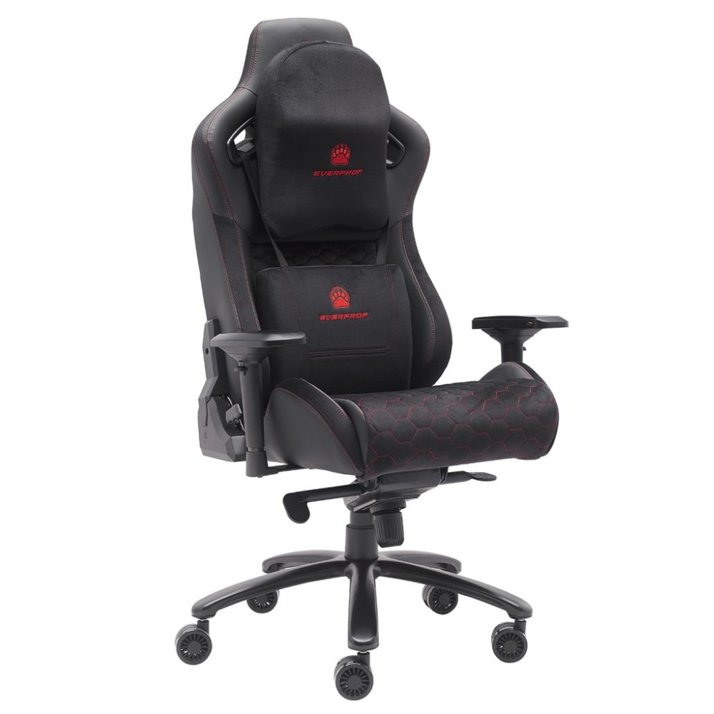 Кресло игровое EVERPROF "Puma", ткань, экокожа, металл, черный