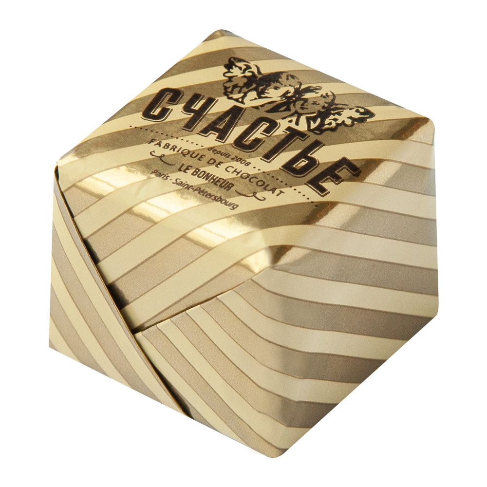 Конфеты "Счастье" пралине в горьком шоколаде с мадагаскарской ванилью и фундуком, 50 г