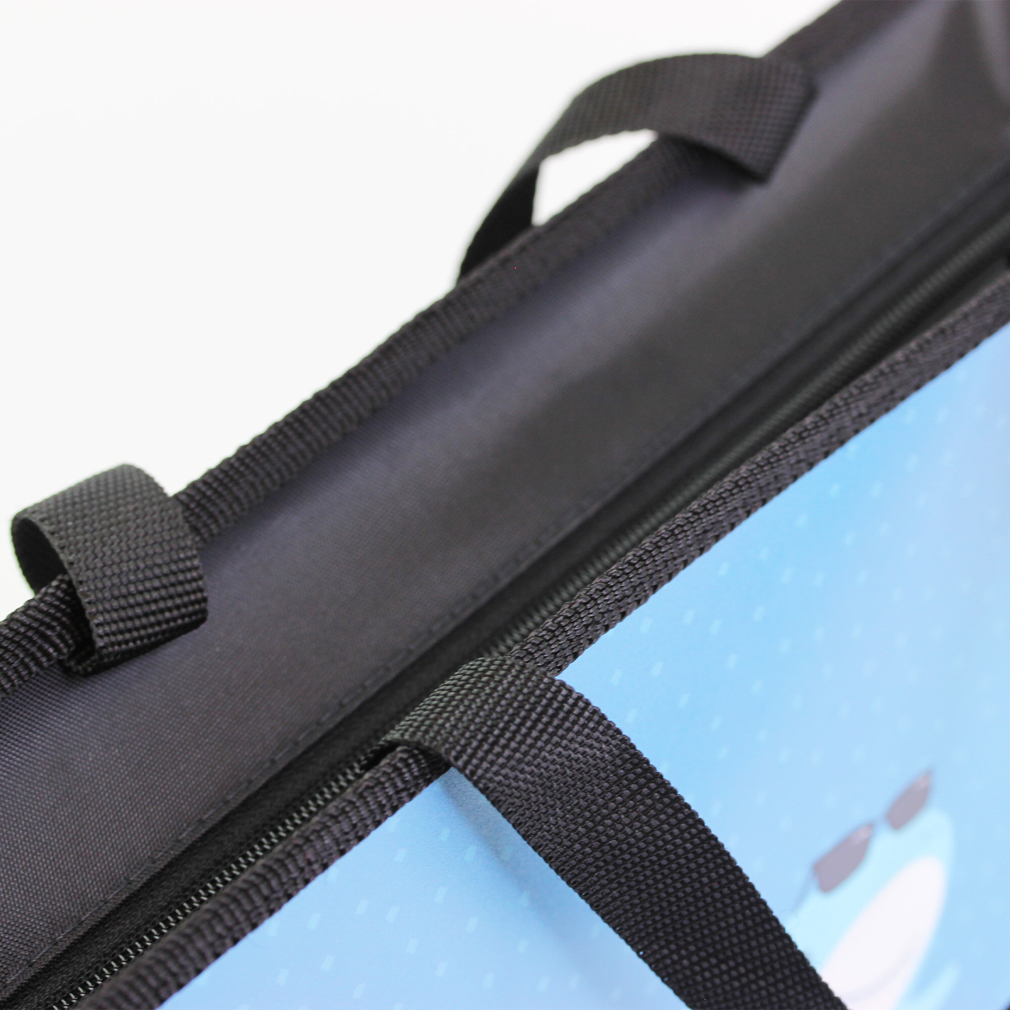 Папка для тетрадей Listoff "Веселые акулы" с ручками, А4, на молнии, пластик, голубой - 3