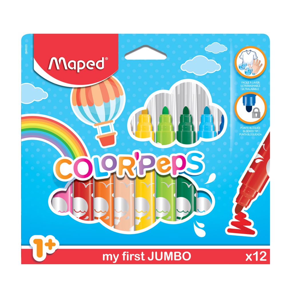 Фломастеры Maped "Color Peps Jumbo", 12 шт