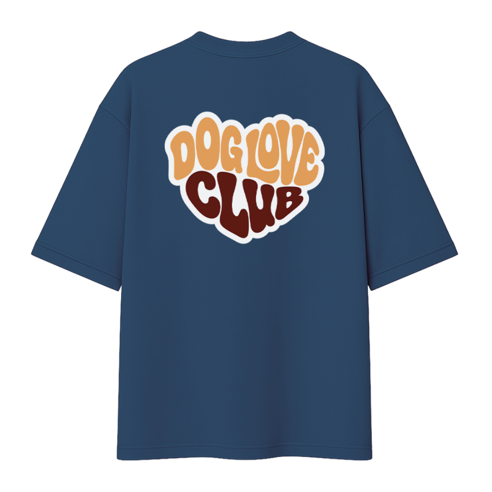 Футболка унисекс "Шпиц. Dog love club", XS-S, хлопок, оверсайз, джинсовый