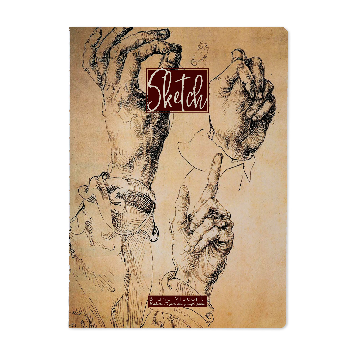 Скетчбук "Bruno Visconti", А4, 36 листов, нелинованный, коричневый, черный - 3