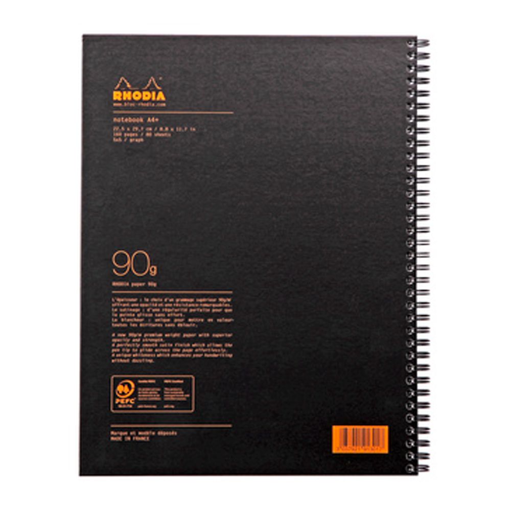 Блокнот "Rhodia", А4+, 80 листов, линейка, черный - 3 Блокнот "Rhodia", А4+, 80 листов, линейка, черный - 3
