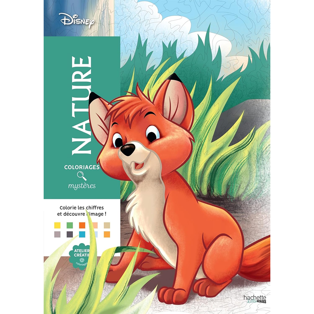 Раскраска по номерам на французском языке "Coloriages mystères Disney - Nature"