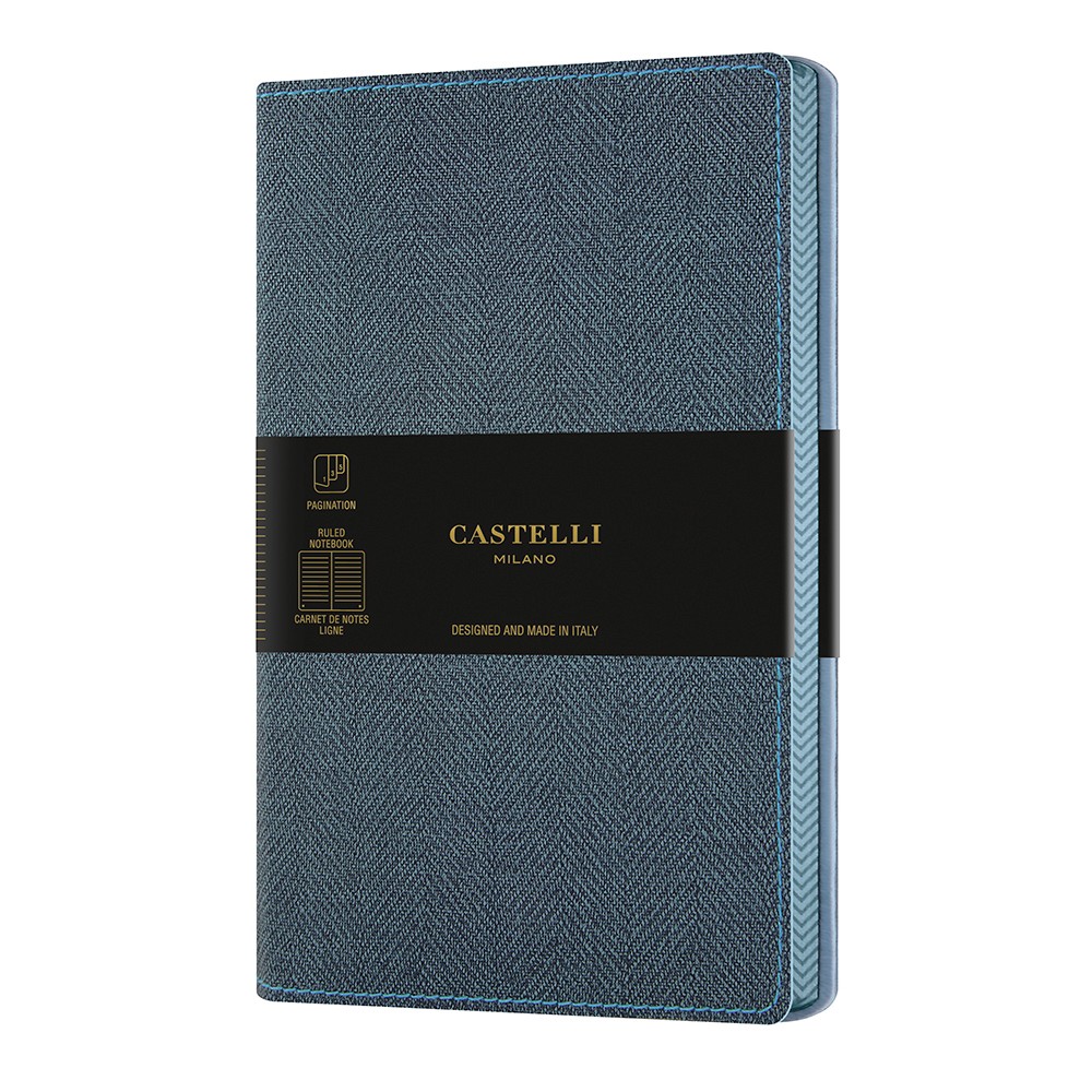 Блокнот Castelli Milano "Harris Slate Blue", A5, 120 листов, линейка, синий