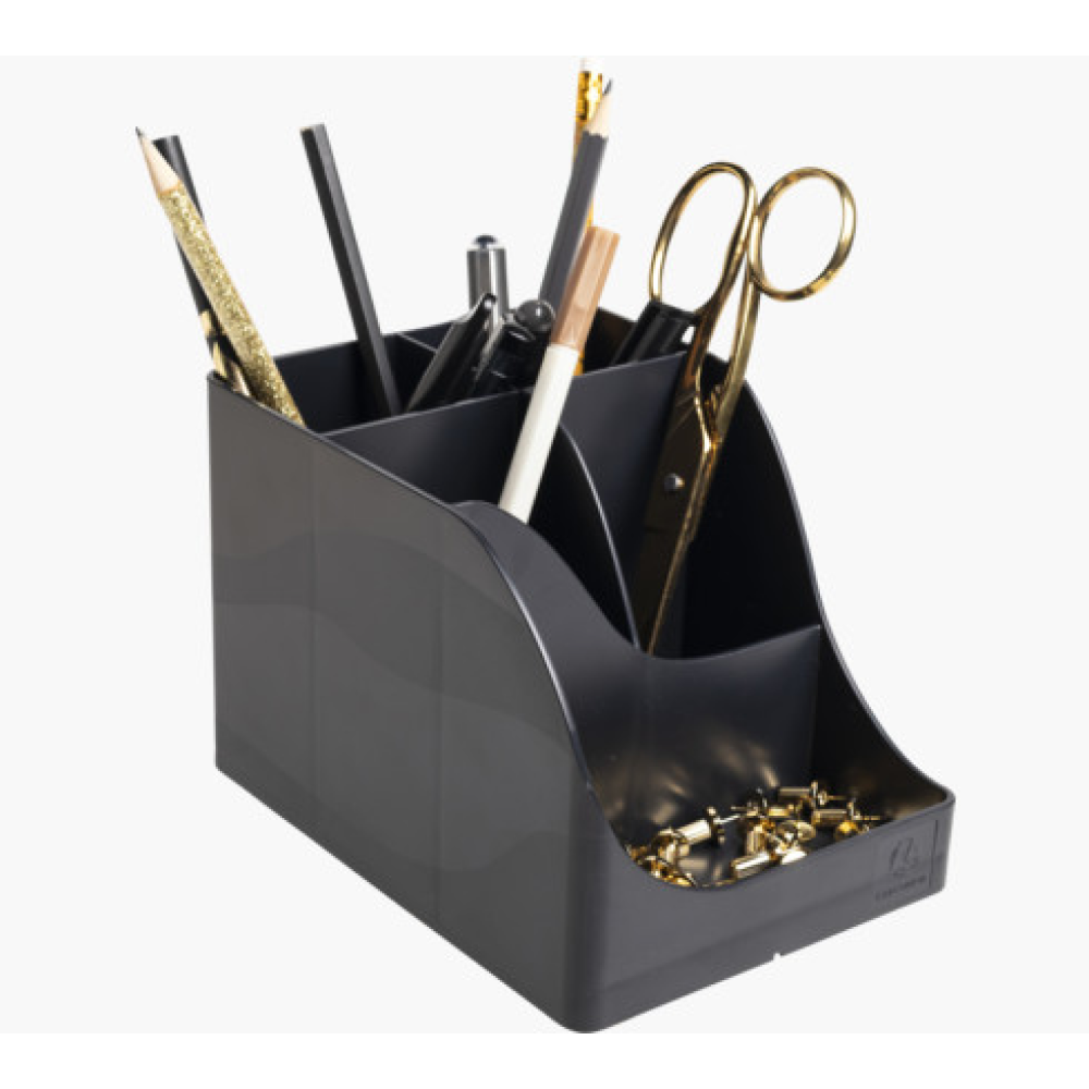 Подставка для ручек "Neo Deco", пластик, 5 делений, черный - 4