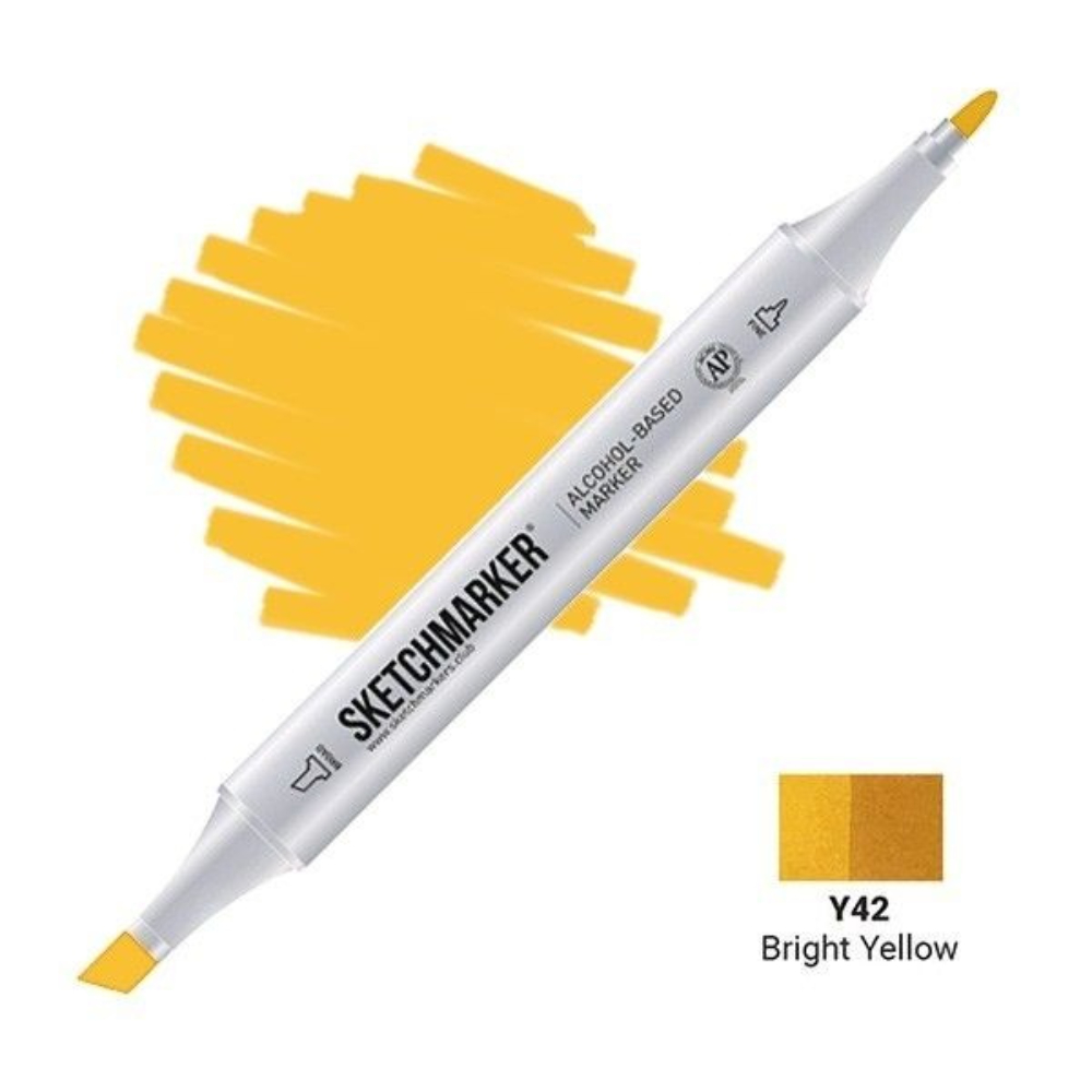 Маркер художественный "Brushmarker", двухсторонний, Y42 яркий желтый