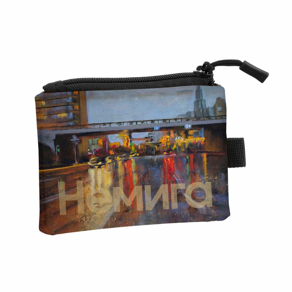 Кошелек "Дождливый вечер”, Ольга Шкарубо, текстиль, разноцветный