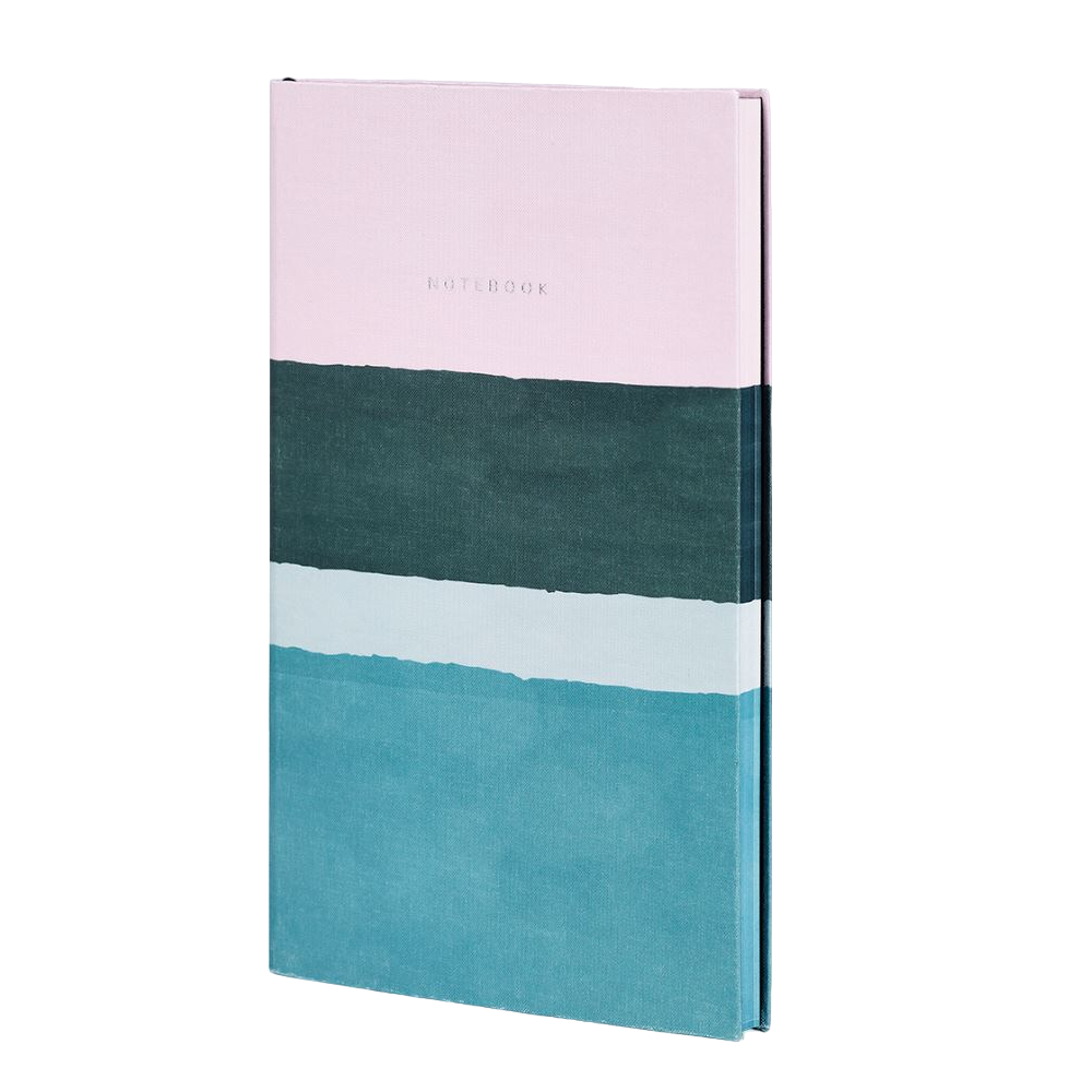 Блокнот "Stripes dusty pink", А5, 96 листов, линейка, розовый, голубой, срез разноцветный