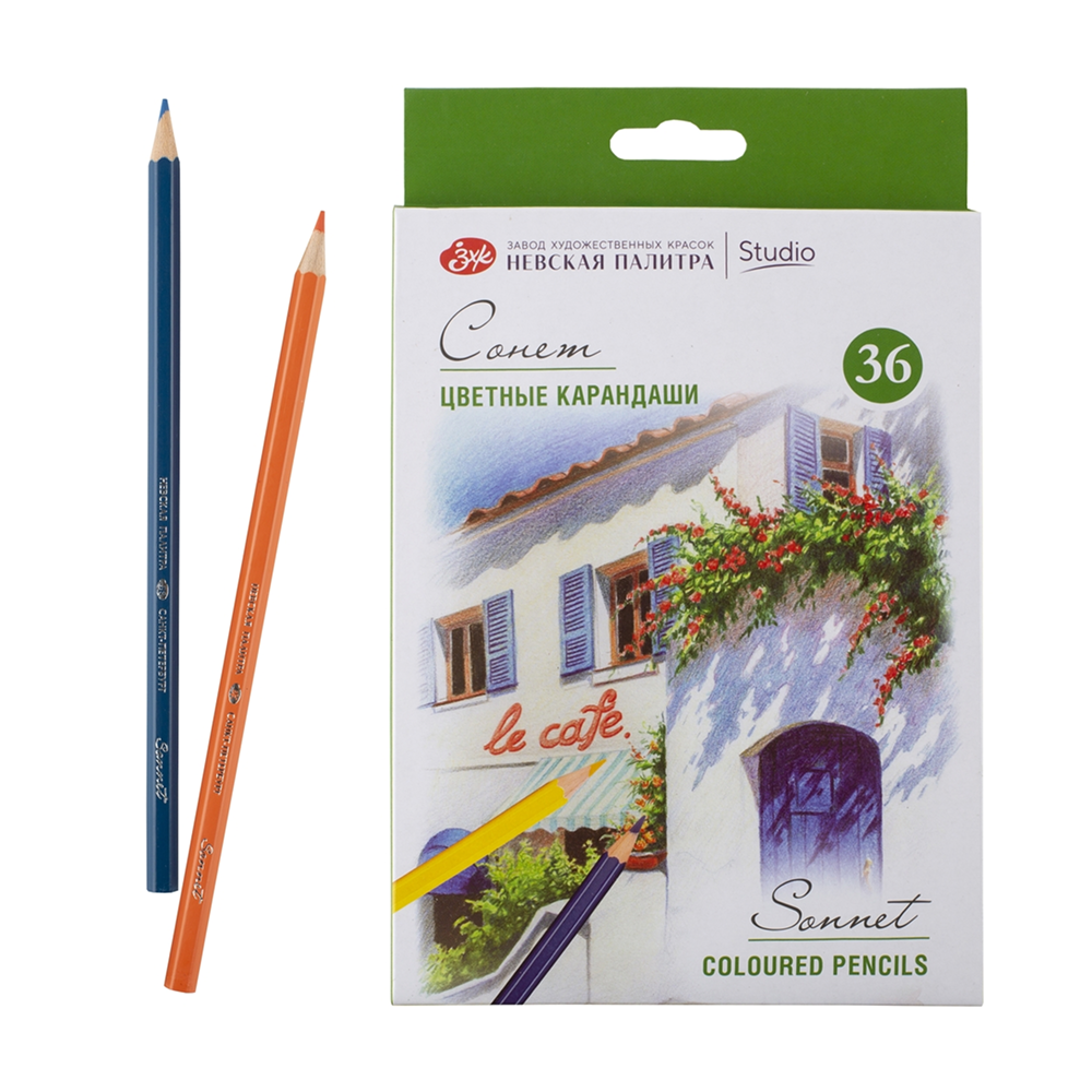Набор цветных карандашей "Сонет", 36 цветов