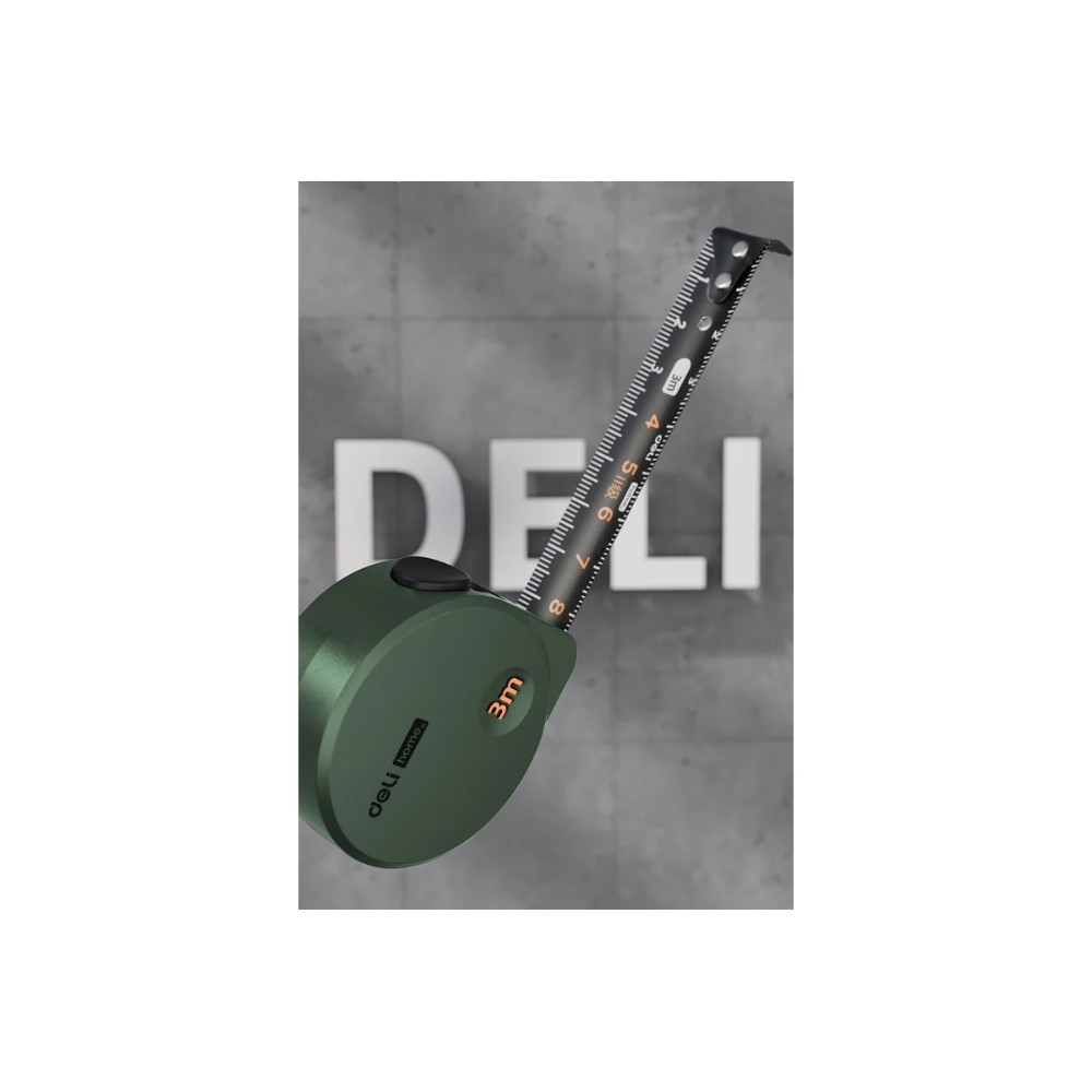 Рулетка Deli HS HT8316L, 3 м х 6 мм, Soft Touch, зеленый - 7