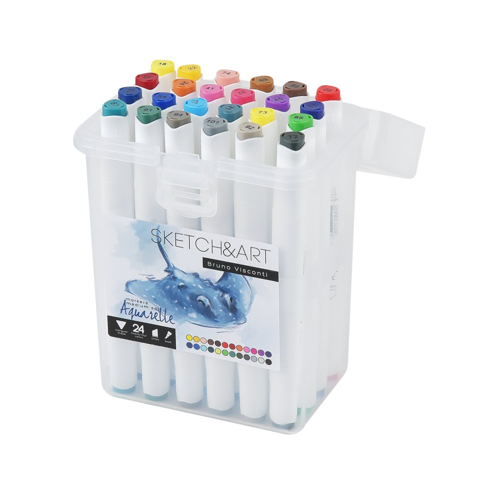 Маркеры художественные для скетчинга "Sketch&Art", акварельные, набор, 24 цвета