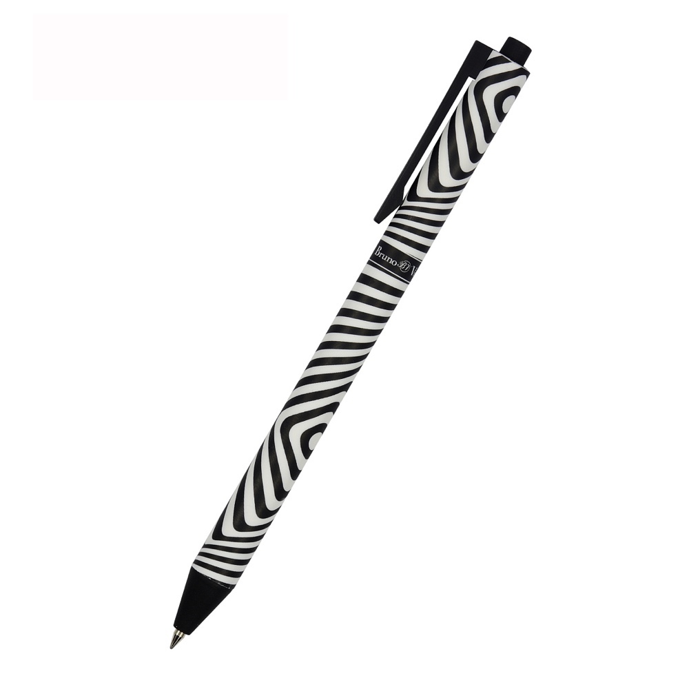 Ручка шариковая автоматическая "ArtClick. Оптическая иллюзия", 0.5 мм, черный, белый, стерж. синий