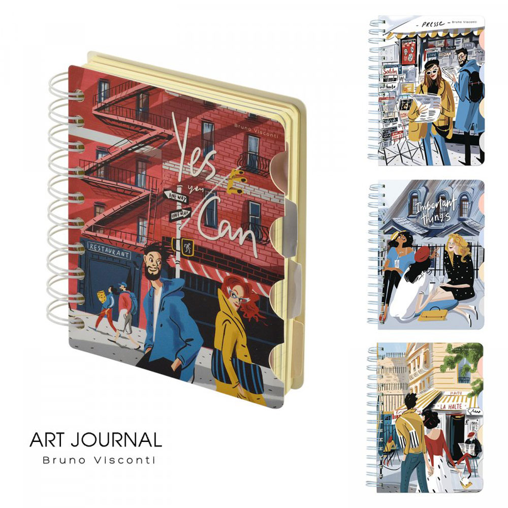 Блокнот "Art Journal", A5, 120 листов, клетка, линейка, точка, ассорти