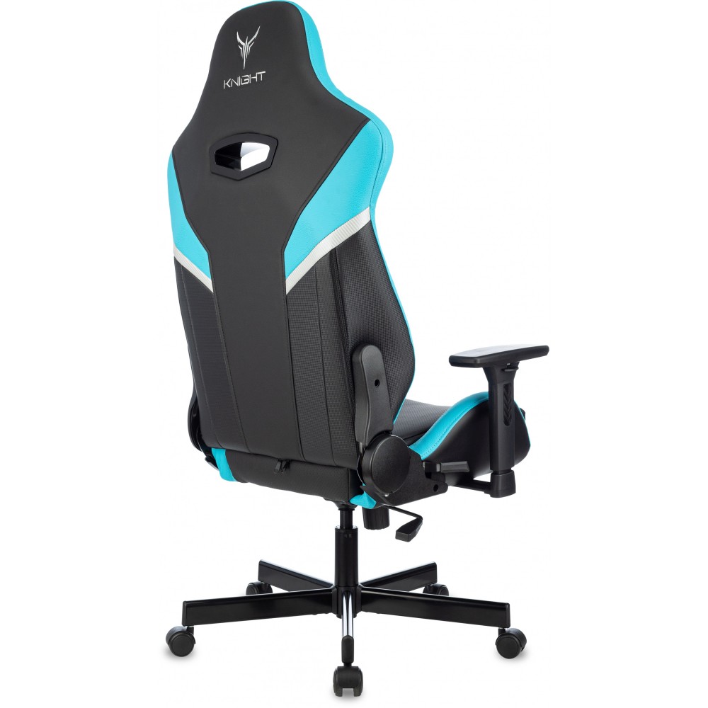 Кресло игровое Бюрократ Knight Thunder 5X экокожа, черный, голубой, металл - 19