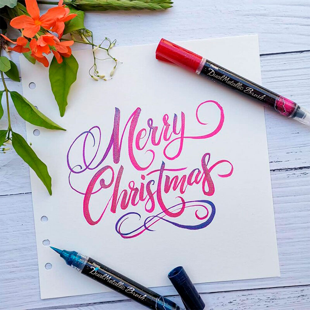 Маркер-кисть "Dual Metallic Brush", черный металлик - 6