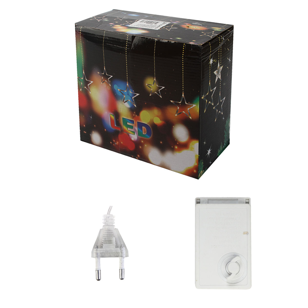 Гирлянда электрическая LED "Бахрома. Звезда", тепло-белый