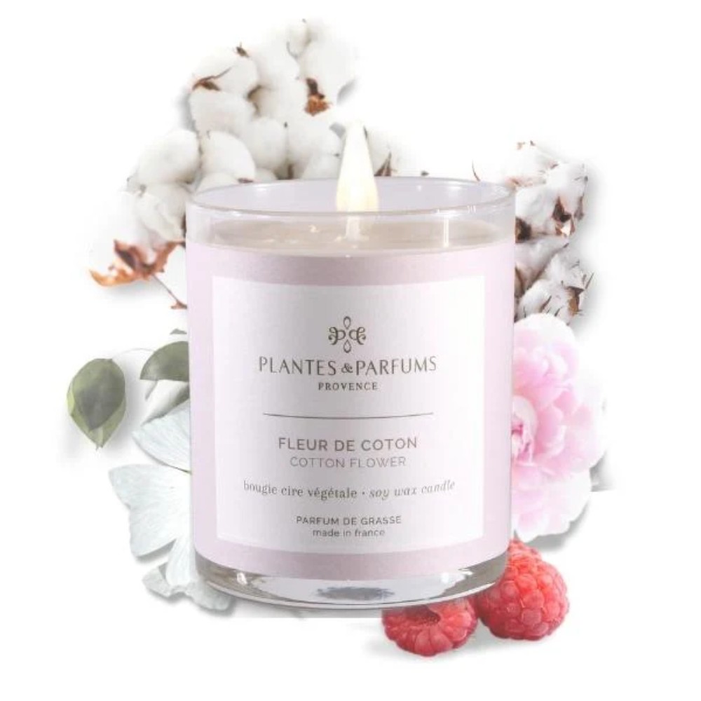 Свеча ароматическая PLANTS&PARFUMS "Cotton Flower", 180 гр., подарочная упаковка