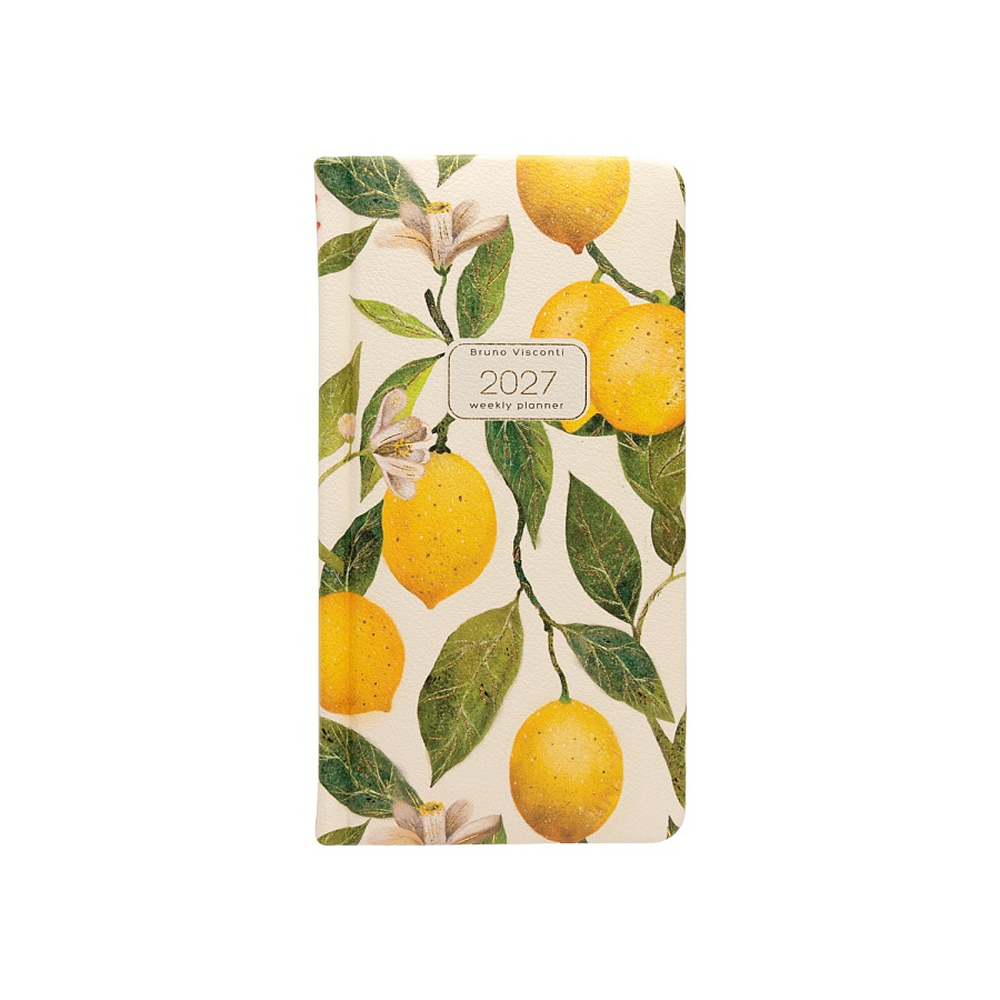 Еженедельник датированный "Flora. Paradise. Lemons" на 2027 год, A6, 128 страницы, линейка, желтый