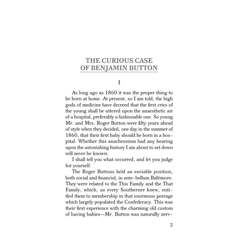 Книга на английском языке "The Curious Case of Benjamin Button and Other Stories", Фрэнсис Скотт Фицджеральд