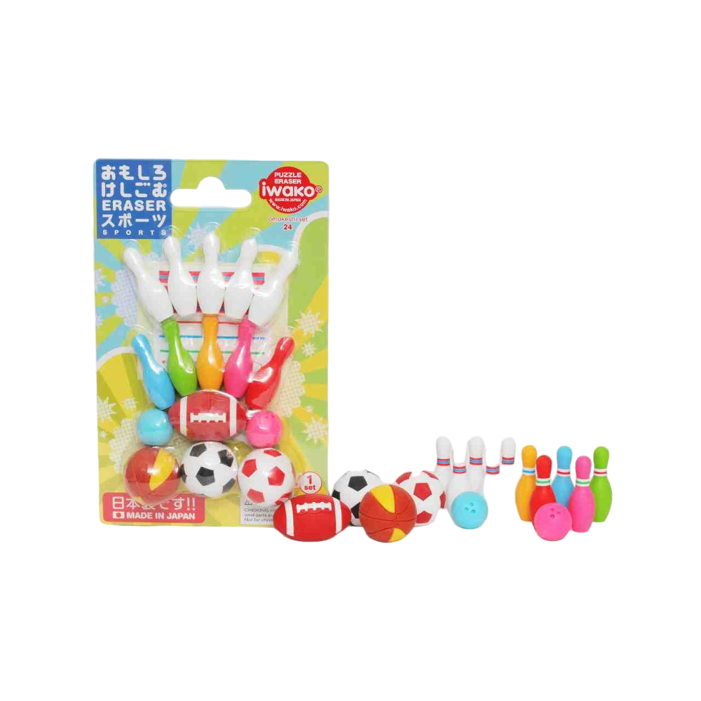 Набор ластиков "IWAKO Sports", блистер