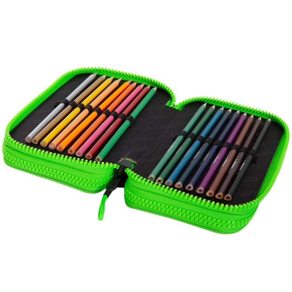 Пенал CoolPack "City jungle", 3 отделения, с наполнением, зеленый, коричневый - 3
