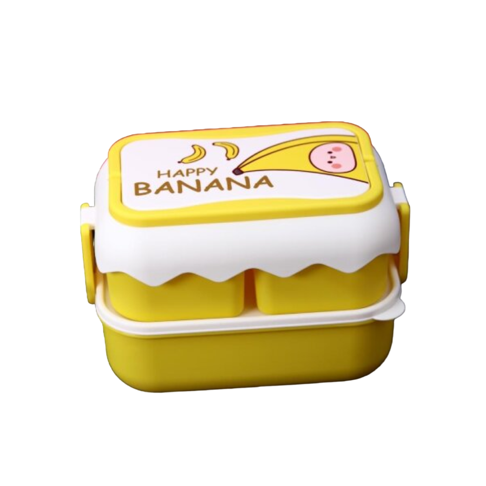 Контейнер для еды "Happy banana", пластик, желтый