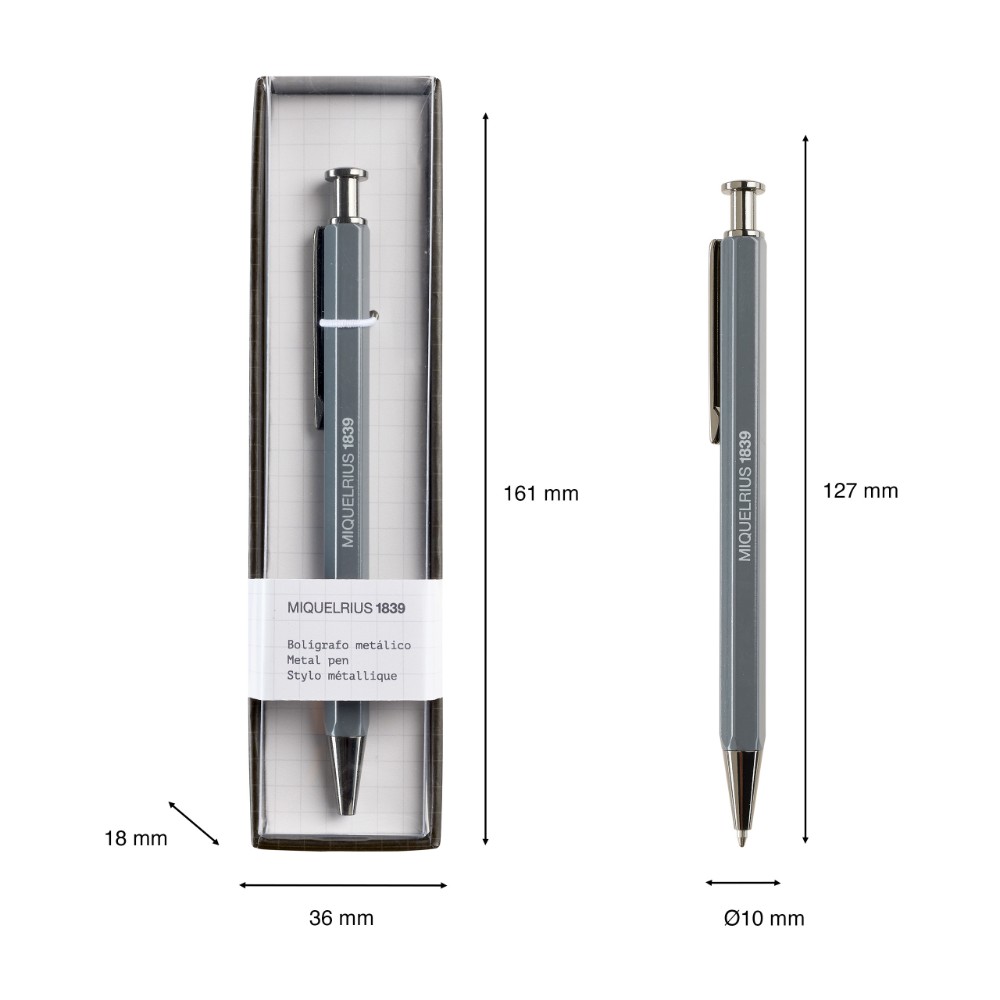 Ручка шариковая автоматическая Miquelrius "MR11910", 0.5 мм, серый, стерж. синий - 3
