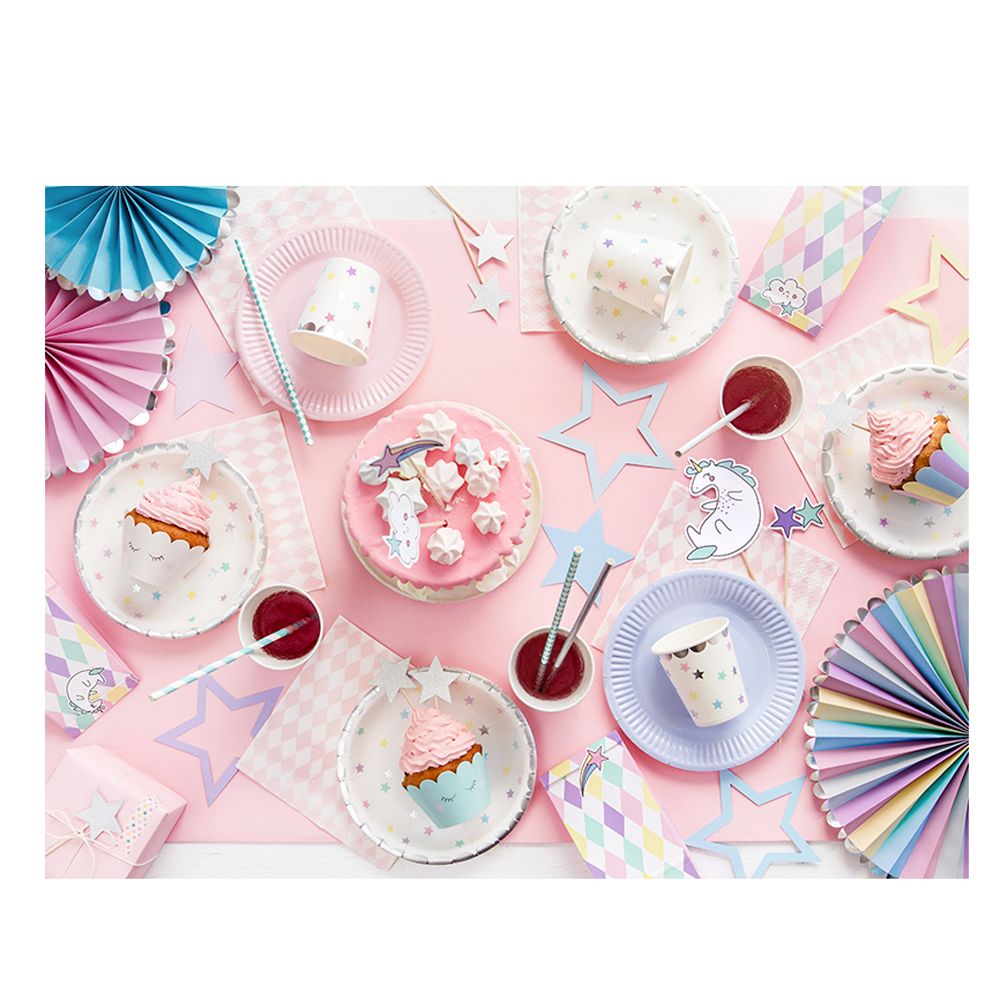 Тарелка бумажная "Единорог", 18 см, 6 шт - 3