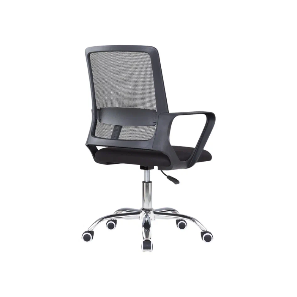 Кресло для персонала SitZone "U-0385 CH", ткань, хром, черный - 2