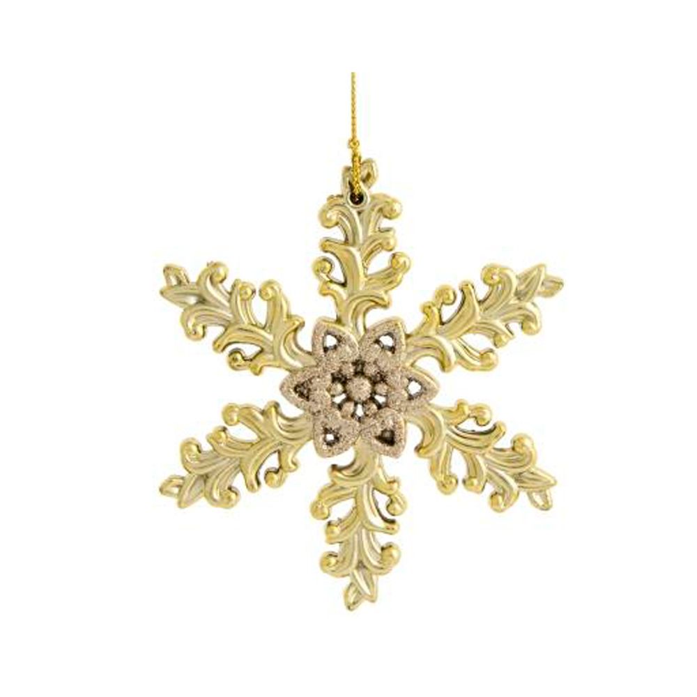 Украшение новогоднее "Снежинка в золотом", золотистый
