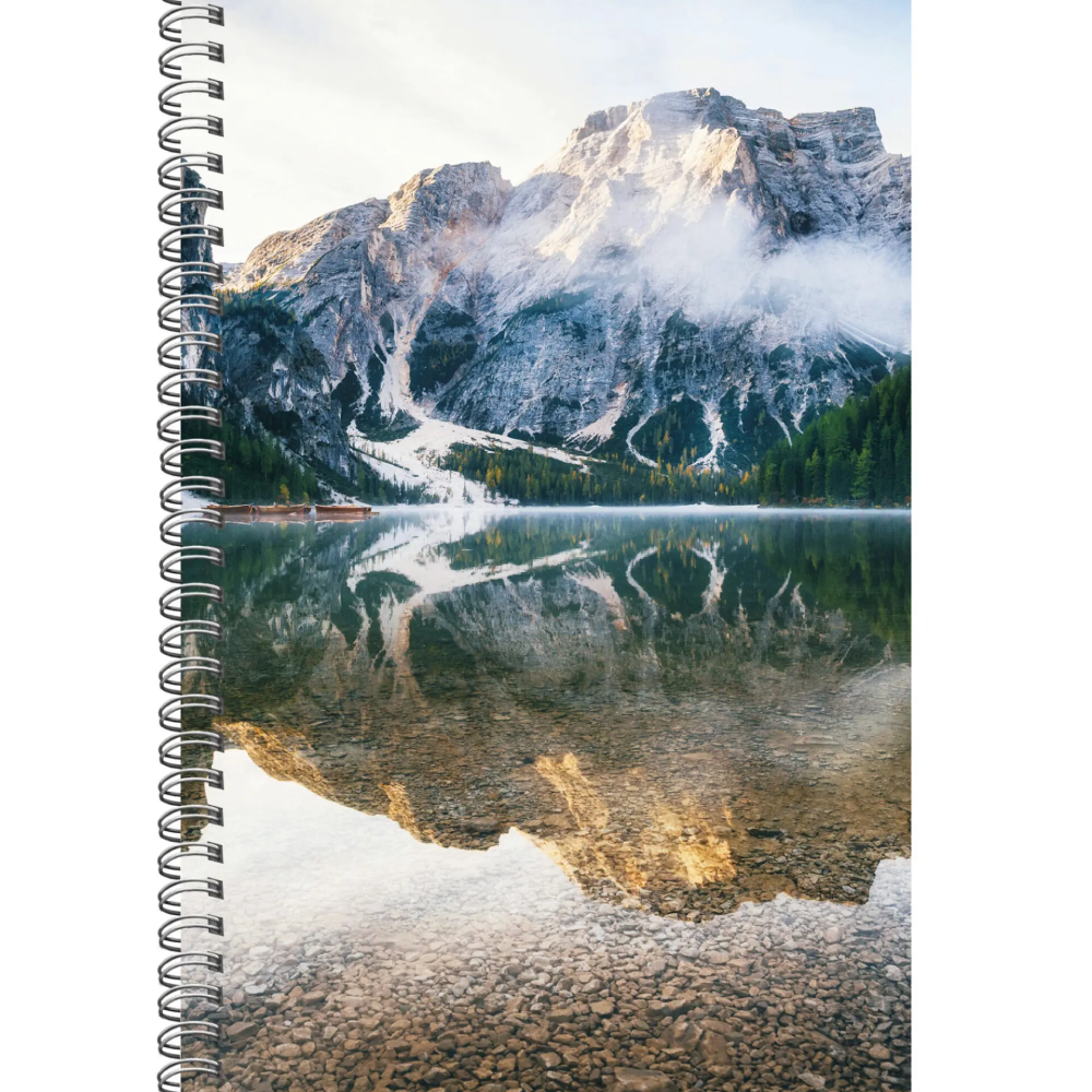 Тетрадь "Пейзаж в горах", А4, 100 листов, в линейку, коричневый