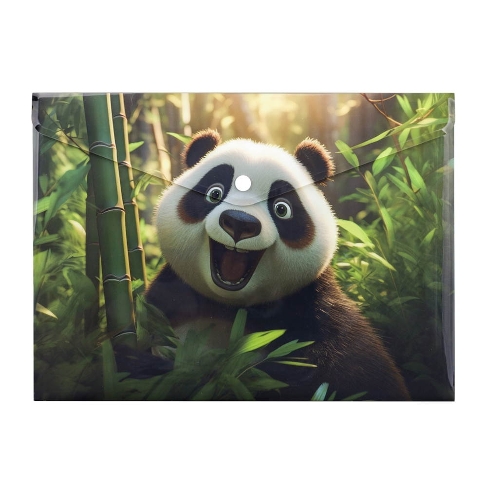Папка-конверт на кнопке "Panda", A4, разноцветный