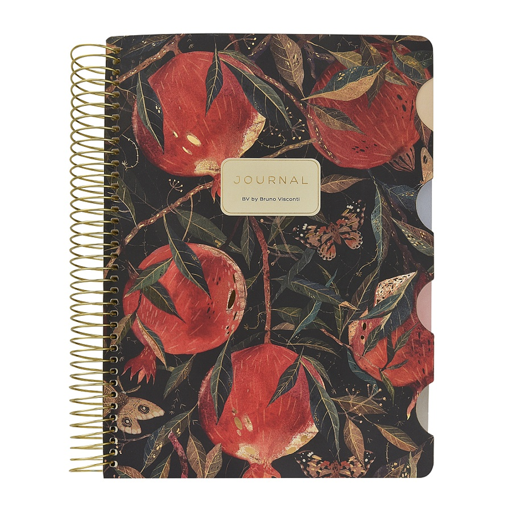 Книга записная "Flora. Гранат", В5, 120 листов, клетка, линейка, точка, черный, красный