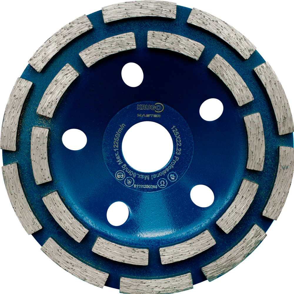 Чашка алмазная по бетону Krugo Master, 125x22.23 мм, двухрядная