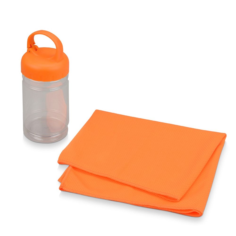 Набор подарочный "Klap": бутылка для воды и набор для фитнеса, оранжевый - 3