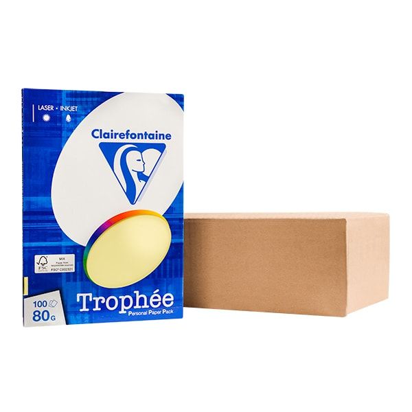 Бумага цветная "Trophée", А4, 100 листов, 80 г/м2, желтый светлый - 2