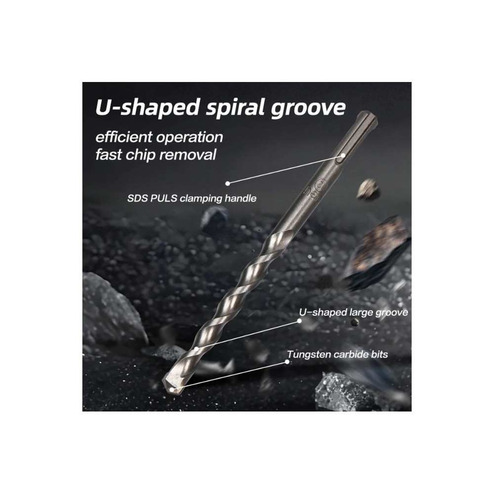 Бур по бетону Deli YS EDH-Y12160, 12x160 мм, SDS-PLUS - 3